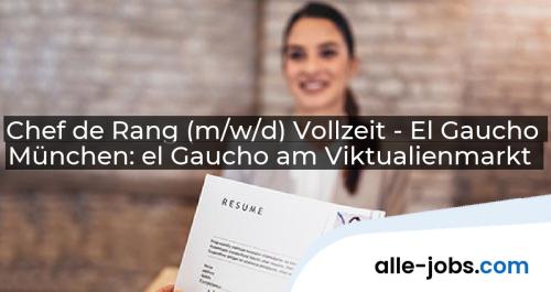 Chef de Rang (m/w/d) Vollzeit - El Gaucho München: el Gaucho am Viktualienmarkt | alle-jobs.com