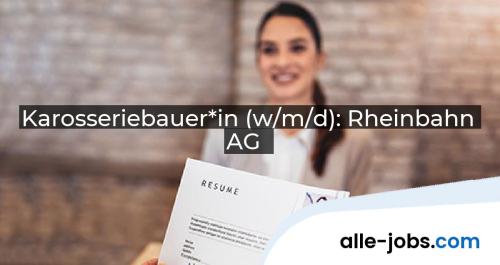 Karosseriebauer*in (w/m/d): Rheinbahn AG | alle-jobs.com