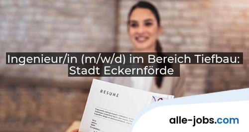 Ingenieur/in (m/w/d) im Bereich Tiefbau: Stadt Eckernförde | alle-jobs.com