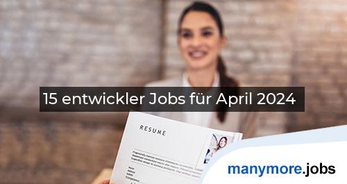 15 entwickler Jobs für April 2024 | manymore.jobs