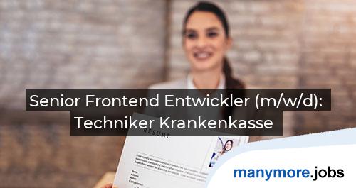 Senior Frontend Entwickler (m/w/d): Techniker Krankenkasse | manymore.jobs